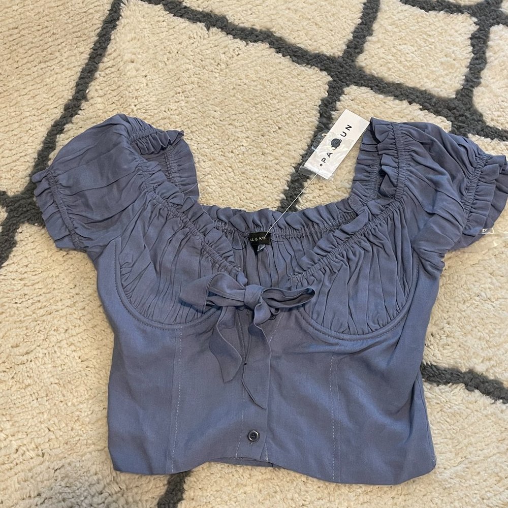 NEW WITH TAGS Blue Cropped Top